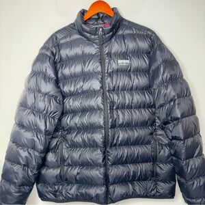 Eddie Bauer Down Puffer Jacket Mens XL Black Packable Full Zip Coat Outdoors